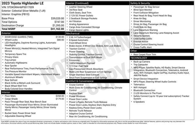 2023 Toyota Highlander LE