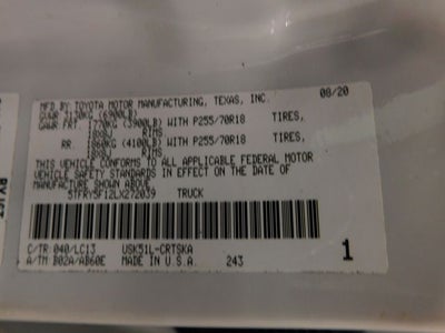 2020 Toyota Tundra SR