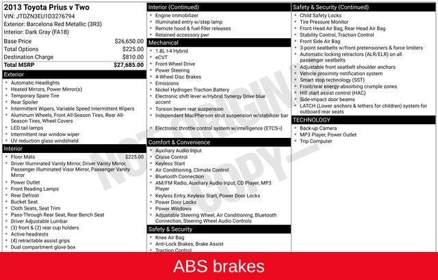 2013 Toyota Prius v Two