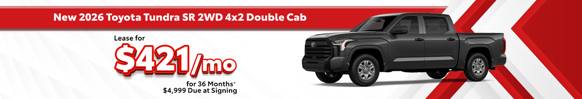 Lease a new 2026 Toyota Tundra SR for only $421 per month