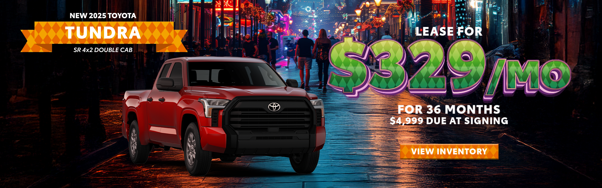 Lease a new 2025 Toyota Tundra SR for only $329 per month