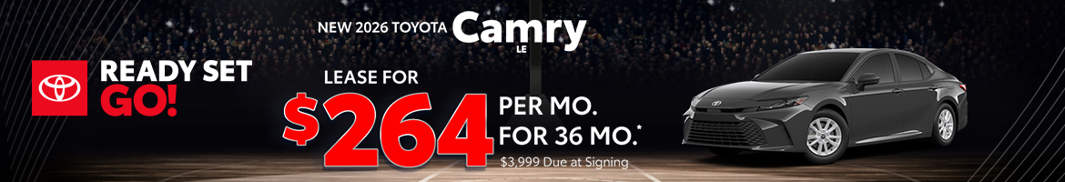 Lease a new 2026 Toyota Camry LE for only $264 per month