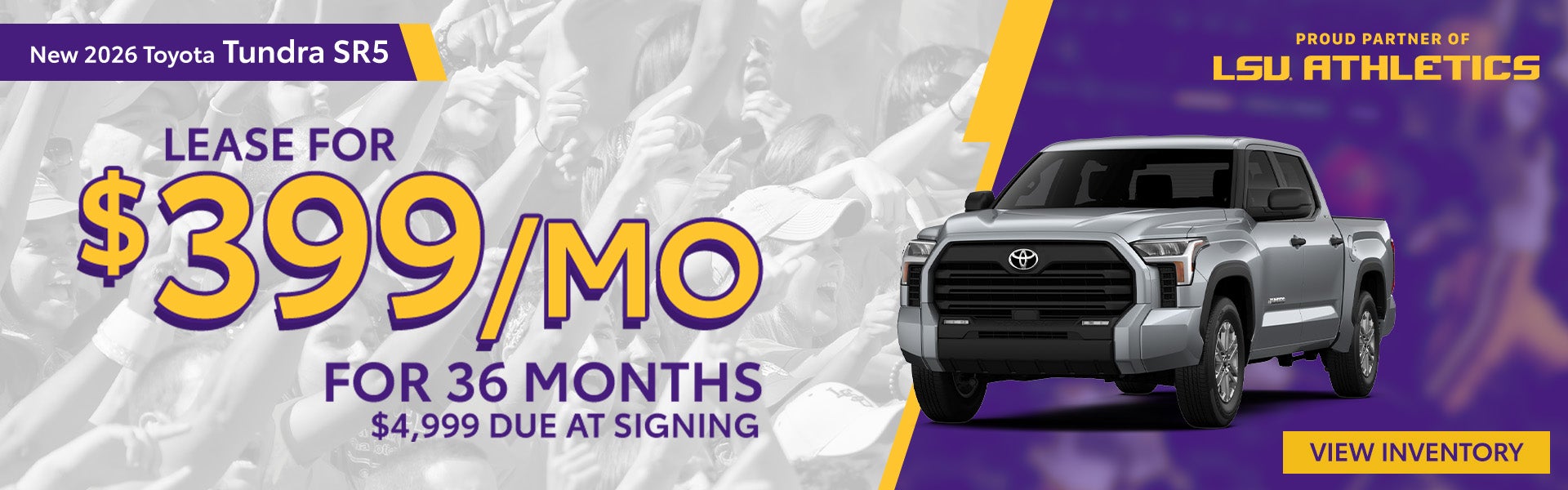 Lease a new 2026 Toyota Tundra SR5 for only $399 per month