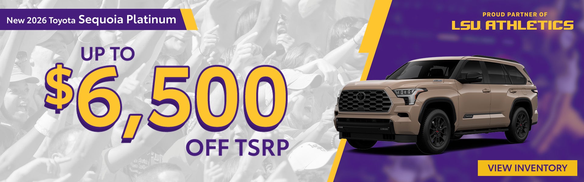 Save up to $6,500 on a new 2026 Toyota Sequoia Platinum