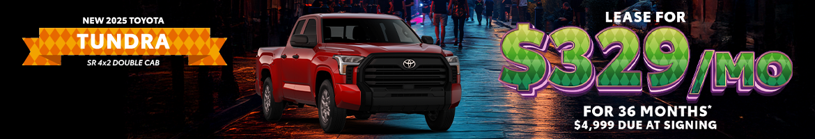 Lease a new 2025 Toyota Tundra SR for only $329 per month